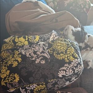 Vera Bradley Black and Yellow Floral Shoulder Bag